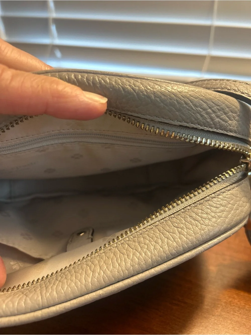 kate spade Gray Pebbled Leather Crossbody with Tassel